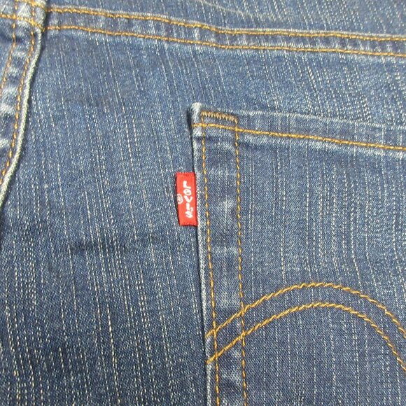 Levis womens dark 512 Perfectly Shaping stretch cuffed capri jeans 22W EUC - Picture 8 of 12